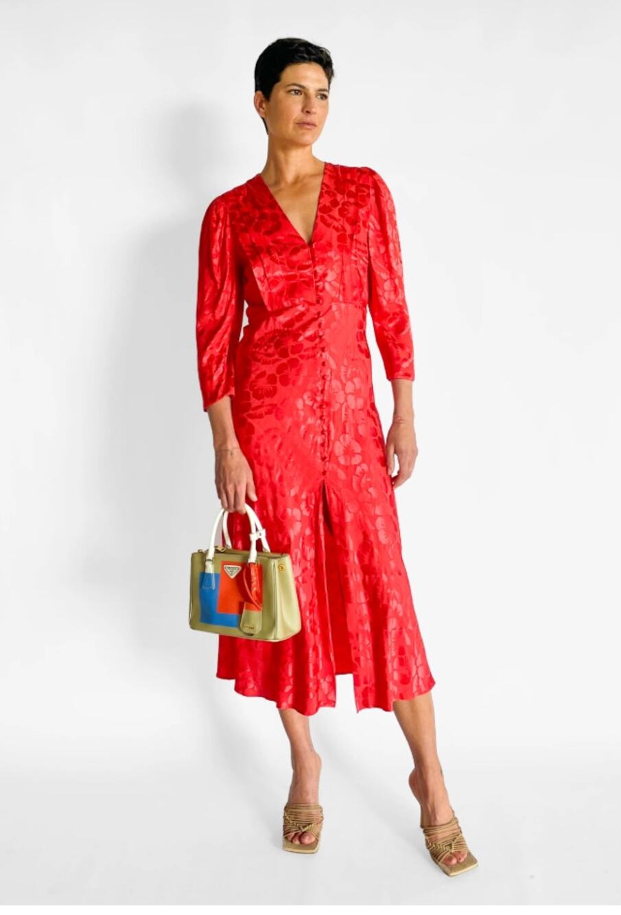 Sandro Azel Jacquard Midi Dress Womans 36/ US 4